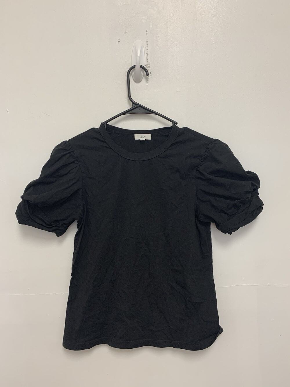 A.L.C Black Short Puffy Sleeves Women's Top Size S